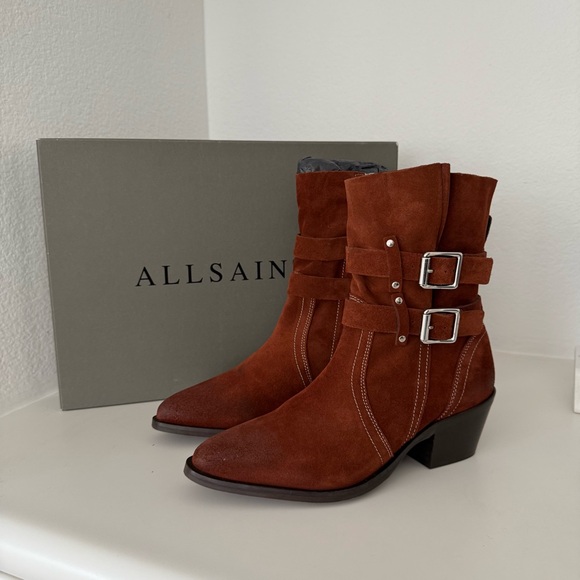AllSaints Harriet Suede Ankle Boots US 6 - Picture 7 of 8